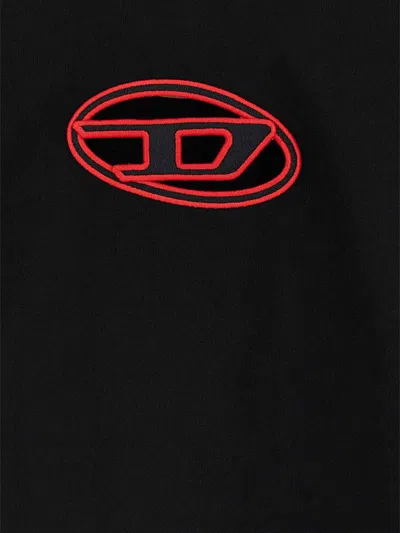 Diesel F-slimmy Cotton Blend Sweatshirt In Black