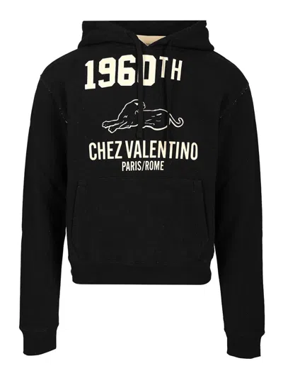 Valentino Garavani Hoodie With Logo Print In Black
