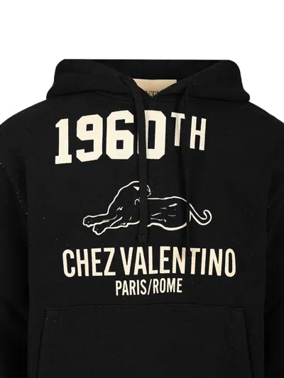 Valentino Garavani Hoodie With Logo Print In Black