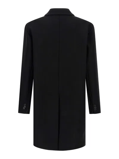 Dsquared2 Single-breasted Midi Coat With Monogram Lining In Black