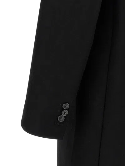 Dsquared2 Single-breasted Midi Coat With Monogram Lining In Black