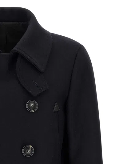 Dsquared2 Wool Coat With Button Detailing And Pockets In Blue
