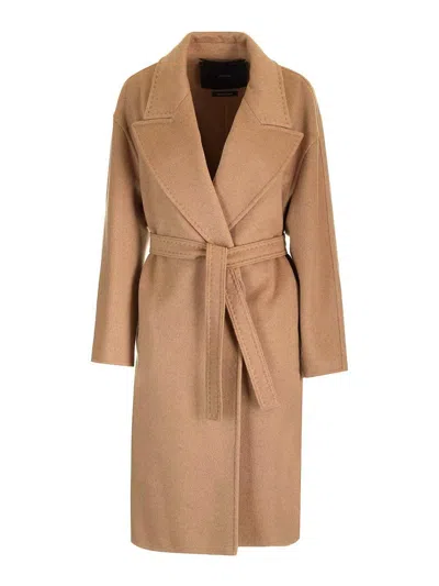 Max Mara Valle Tailored Coat In Brown