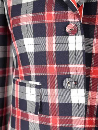 Thom Browne Plaid Tailored Jacket With Structured Silhouette In Multi