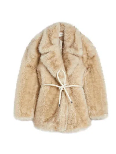 Sportmax "rosaria" Jacket In Ecofur In Brown