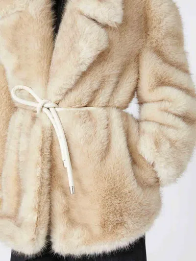 Sportmax "rosaria" Jacket In Ecofur In Brown