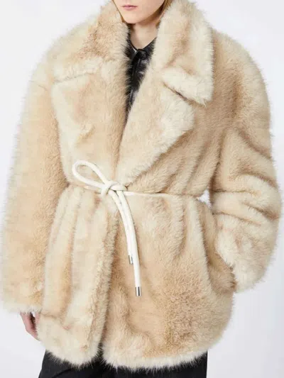 Sportmax "rosaria" Jacket In Ecofur In Brown