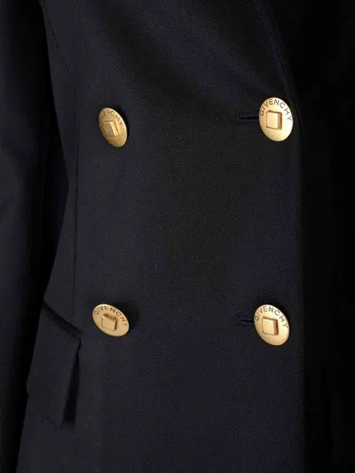 Givenchy Midnight Blue Wool Blend Blazer In Black