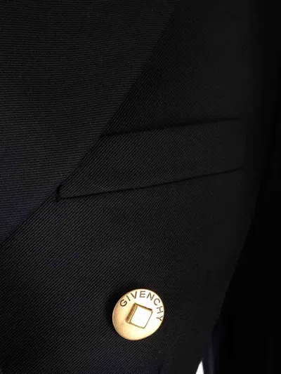 Givenchy Midnight Blue Wool Blend Blazer In Black