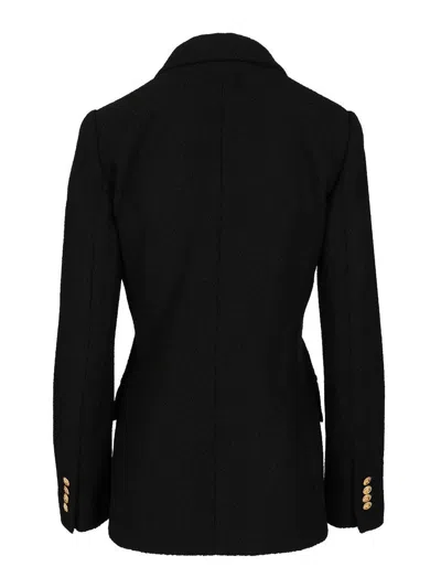 Chloé Double-breasted Virgin Wool Blend Blazer In Black
