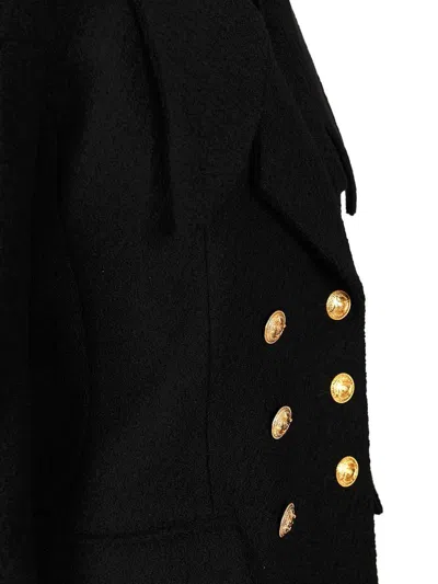Chloé Double-breasted Virgin Wool Blend Blazer In Black