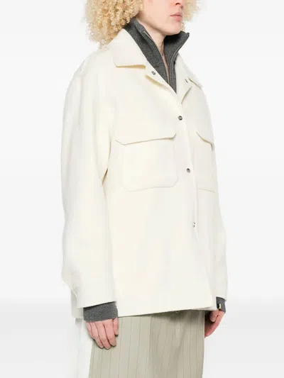 Herno Shacket Resort In Wool In White