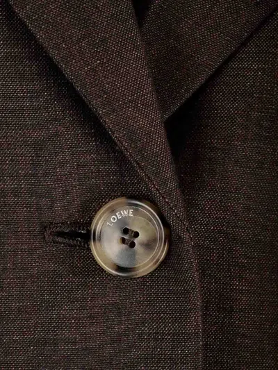 Loewe Linen Single-breasted Tailored Jacket Jackets Brown In Brown