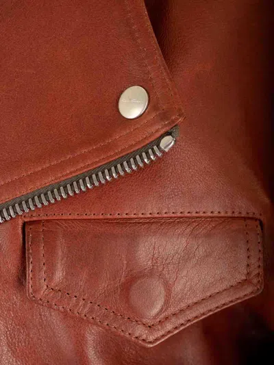 Rick Owens Belted Cropped Biker Jacket In Brown