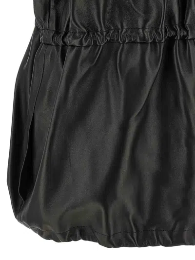 Magda Butrym Elasticized Leather Peplum Jacket In Black In Black