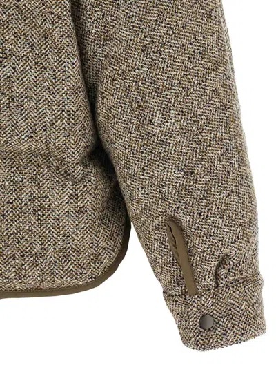 Brunello Cucinelli Chevron-pattern Down Jacket In Multi