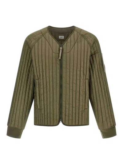 C.p. Company C. P. Company Ribbed Down Jacket In Green