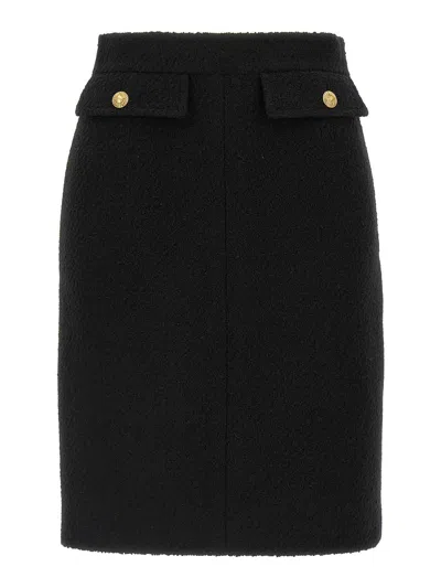 Chloé Boucl Wool Skirt In Black