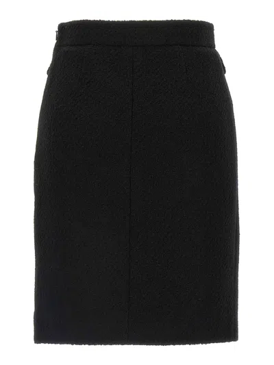 Chloé Boucl Wool Skirt In Black