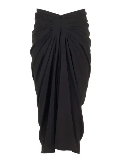 Dries Van Noten Women Wool Jersey Midi Skirt In Black