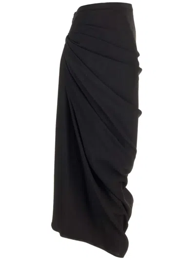 Dries Van Noten Women Wool Jersey Midi Skirt In Black