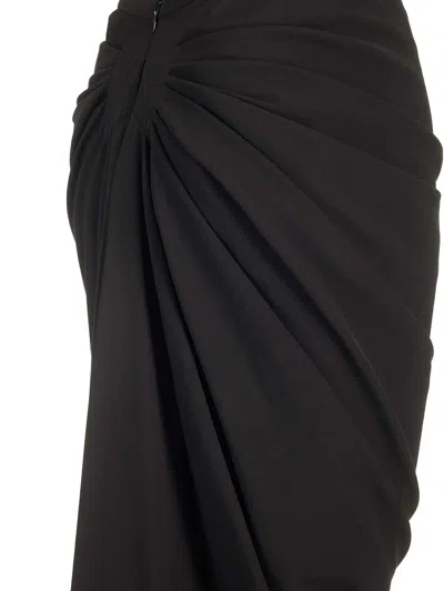 Dries Van Noten Women Wool Jersey Midi Skirt In Black