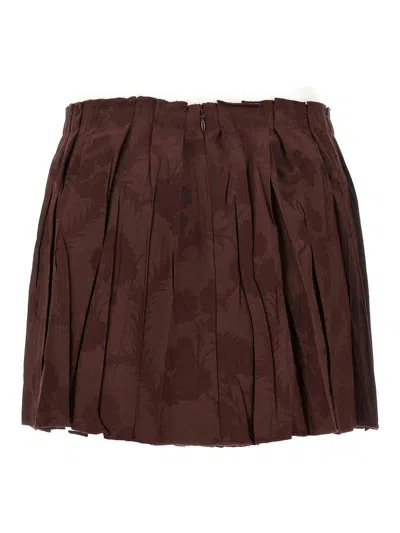 Etro Jacquard Floral Patterned Skirt In Red