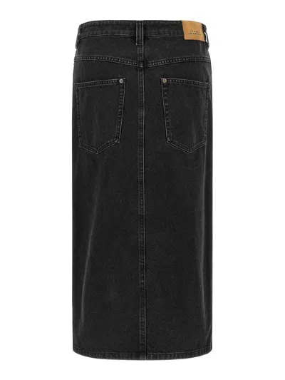 Isabel Marant 'pavina' Denim Midi Skirt In Black