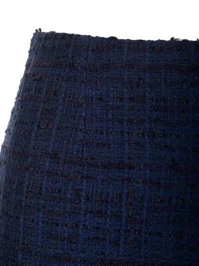 Tagliatore May Mini Skirt In Blue Tweed In Black