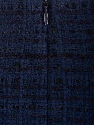 Tagliatore May Mini Skirt In Blue Tweed In Black