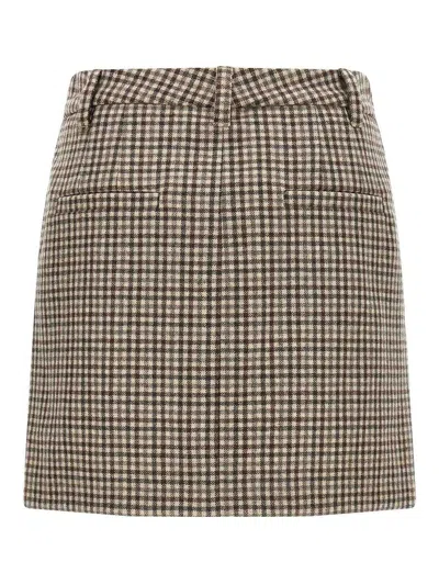 Brunello Cucinelli Checked Virgin Wool Flannel Miniskirt In Multi