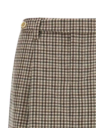 Brunello Cucinelli Checked Virgin Wool Flannel Miniskirt In Multi