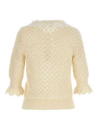 Chloé Chloe' Women Cotton, Alpaca And Silk Top In White