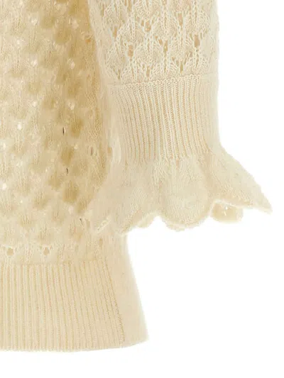 Chloé Chloe' Women Cotton, Alpaca And Silk Top In White
