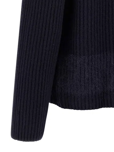 Dsquared2 Carded Wool Insert Cardigan Sweaters And Cardigans Blue In Blue