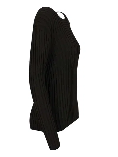 Acne Studios Ribbed Sweater Knitwear Black In Black