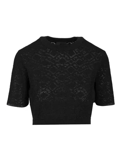 Givenchy Crop Sweater Knitwear Black In Black