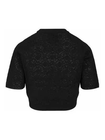 Givenchy Crop Sweater Knitwear Black In Black