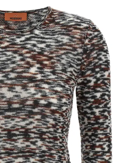 Missoni Crew Neck Sweater With Flame Pattern In Cashmere Blend In Multi
