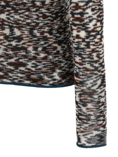Missoni Crew Neck Sweater With Flame Pattern In Cashmere Blend In Multi