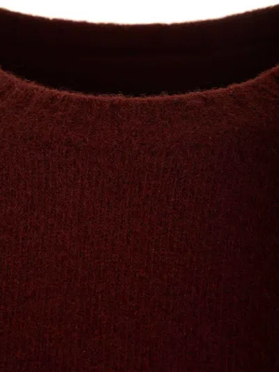 Maison Margiela Washed Wool Knit Top In Bordeaux
