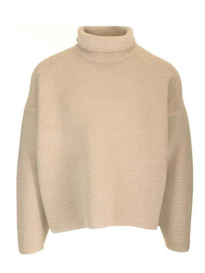 Fear Of God Ottoman High Neck Sweater Knitwear Beige In Multi