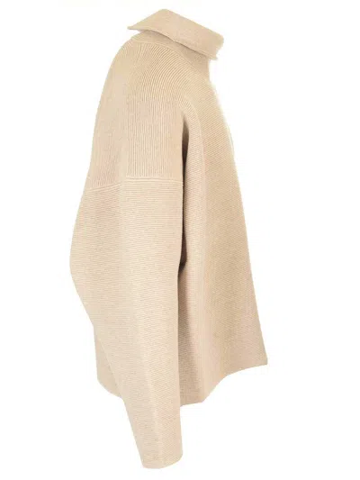 Fear Of God Ottoman High Neck Sweater Knitwear Beige In Multi