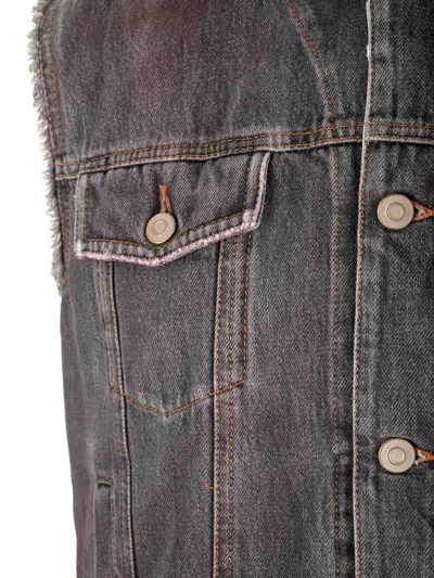 Magliano Raw-cut Detailed Sleeveless Denim Vest In Brown