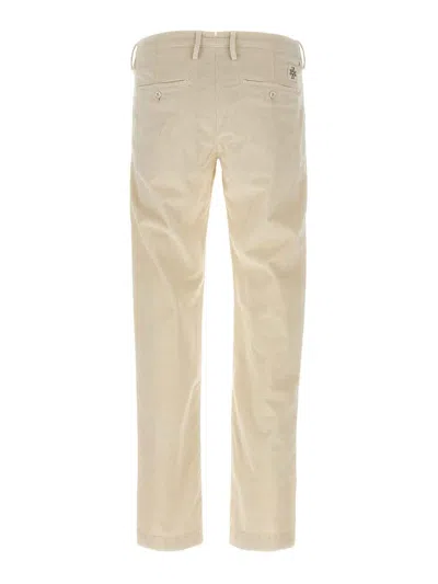 Jacob Cohen Velvet Trousers With Back And Side Pockets In Neutral