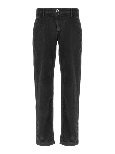 Jacob Cohen Corduroy Trousers With Front And Back Pockets In Gray