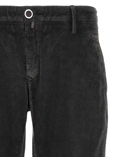 Jacob Cohen Corduroy Trousers With Front And Back Pockets In Gray