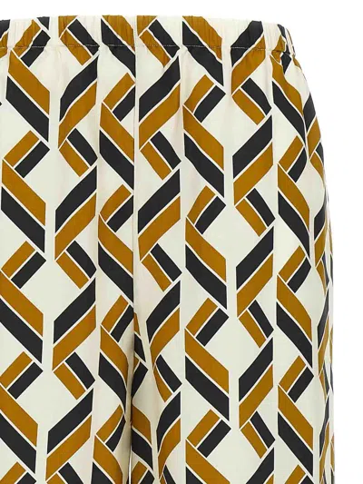 Eres Tube Patterned Silk Twill Wide-leg Pants In Brown