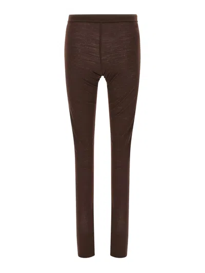 Jil Sander Leggings With Elastic Waistband And Seam Detailing In Red