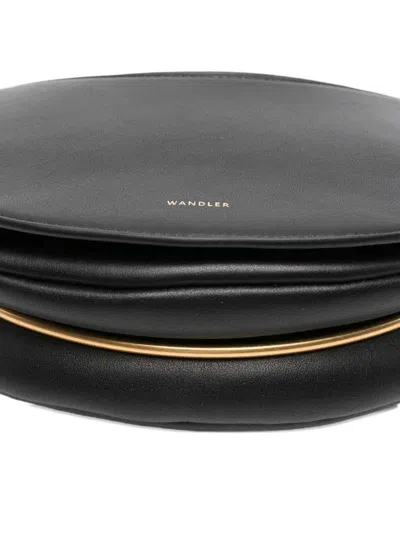 Wandler Adjustable Strap Curved Shape Shoulder Bag In Black